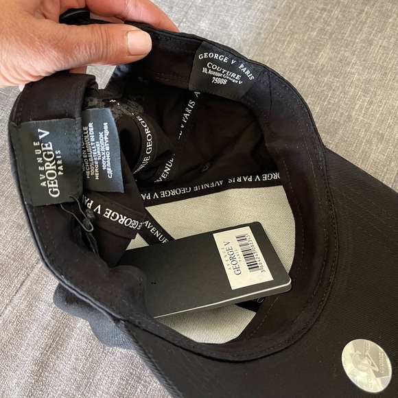 Black and Blue Men’s trucker cap Avenue George V Paris rhinestone cap hat - Picture 9 of 10